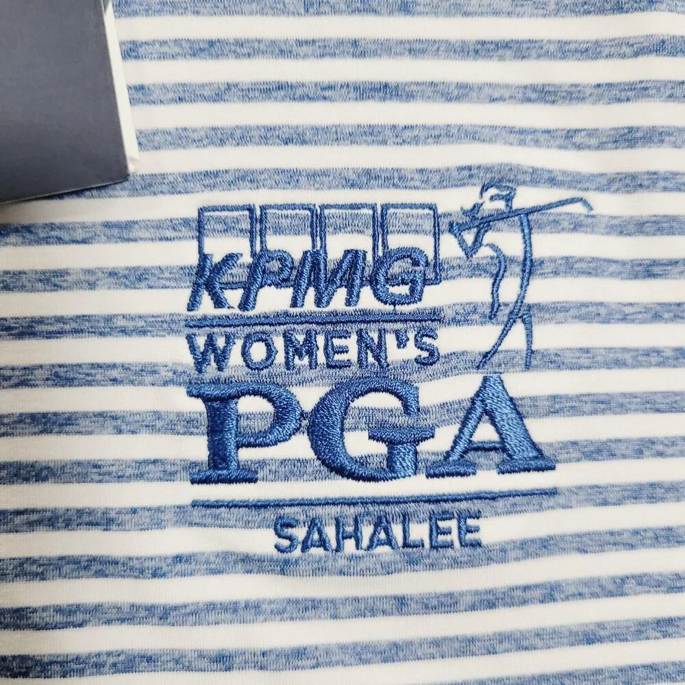 KPMG Womens PGA Shirt Polo Mens Large Blue Golf Vineyard Vines Performance